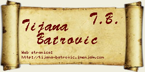Tijana Batrović vizit kartica